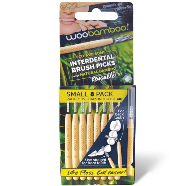 Woobamboo Interdental Bamboo Brush Picks Small 8pk Woobamboo Interdental Bamboo Brush Picks Small 8pk