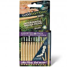 Woobamboo Interdental Bamboo Brush Picks Assorted 12pk