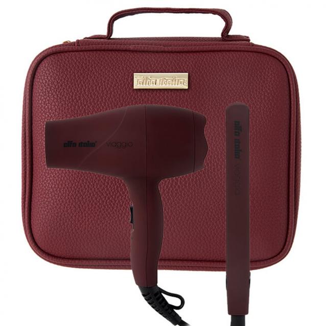 Alfa Italia Viaggio Mini Travel Hair Dryer And Styler Set Mulberry