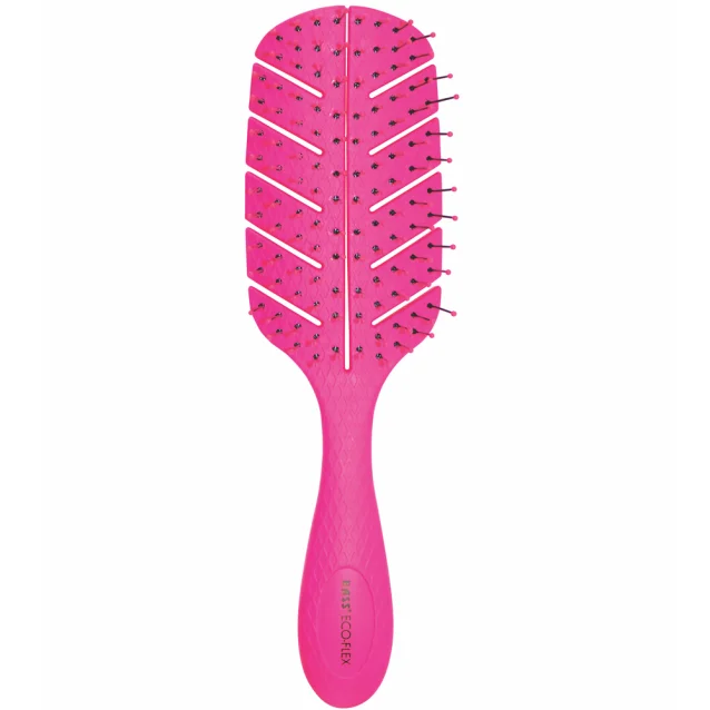 Bass Brushes Bio-Flex Plant Based Leaf Detangler Hairbrush - Pink Bass Brushes Bio-Flex Plant Based Leaf Detangler Hairbrush - Pink