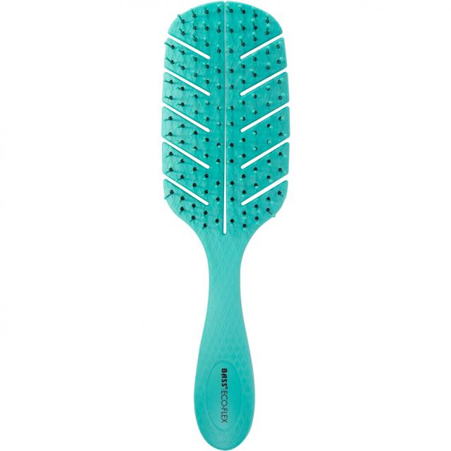Bass Brushes Bio-Flex Detangler Teal Hairbrush With Nylon Pins