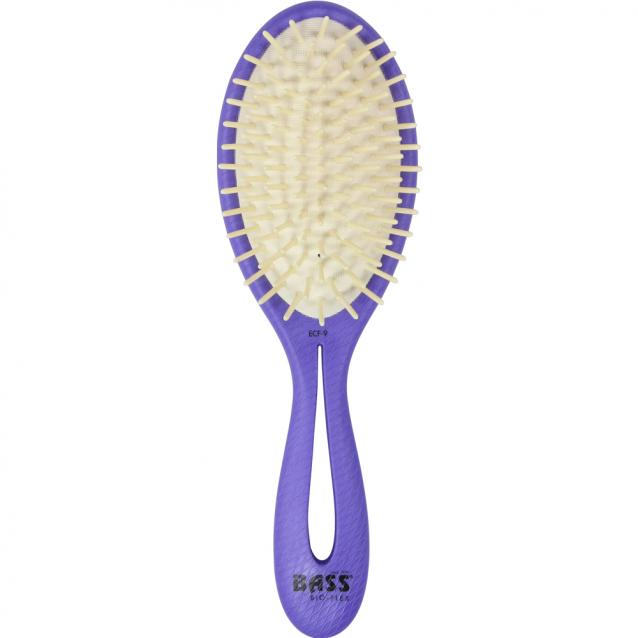 Bass Brushes Bio-Flex Style And Detangle Purple Wood Pin Hairbrush