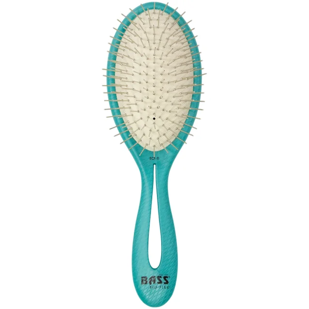 Bass Brushes Bio-Flex Style And Detangle Teal Alloy Pin Hairbrush Bass Brushes Bio-Flex Style And Detangle Teal Alloy Pin Hairbrush