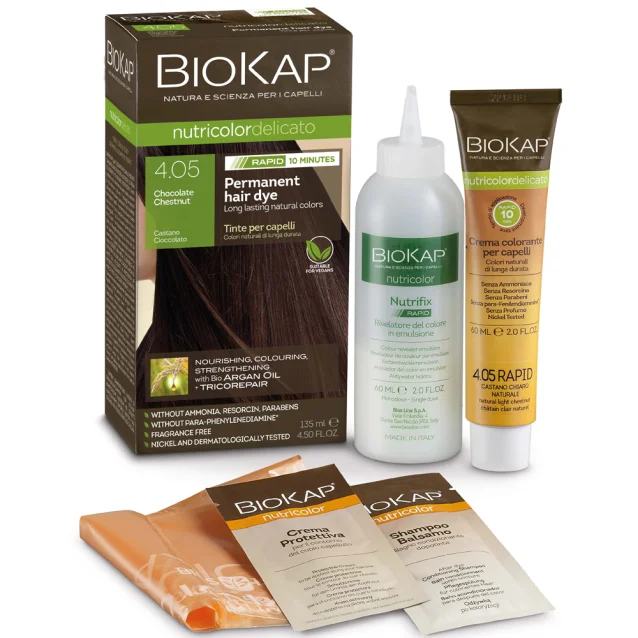 BioKap Rapid Permanent Hair Dye Chocolate Chestnut 4.05 135ml BioKap Rapid Permanent Hair Dye Chocolate Chestnut 4.05 135ml
