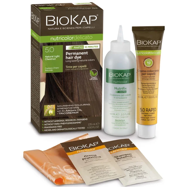 BioKap Rapid Permanent Hair Dye Natural Light Chestnut 5.0 135ml BioKap Rapid Permanent Hair Dye Natural Light Chestnut 5.0 135ml