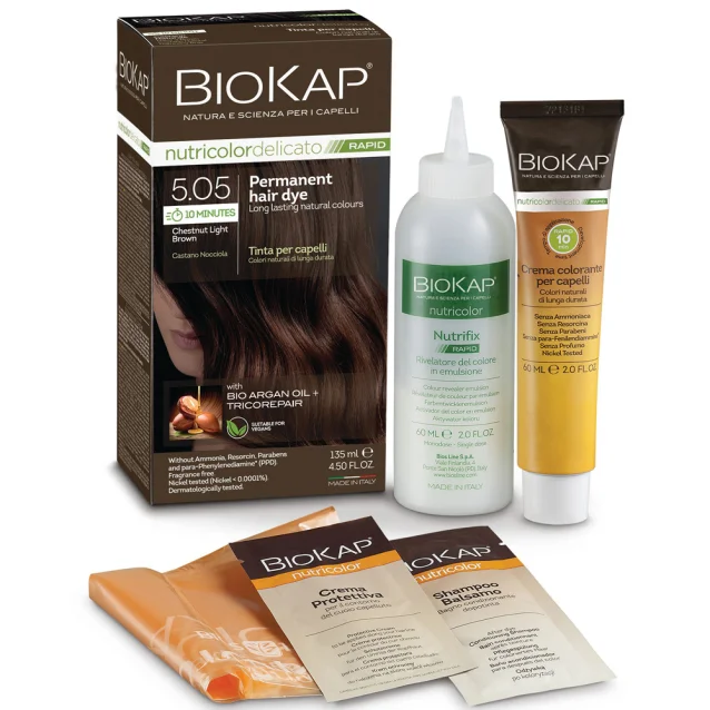 BioKap Rapid Permanent Hair Dye Chestnut Light Brown 5.05 135ml BioKap Rapid Permanent Hair Dye Chestnut Light Brown 5.05 135ml