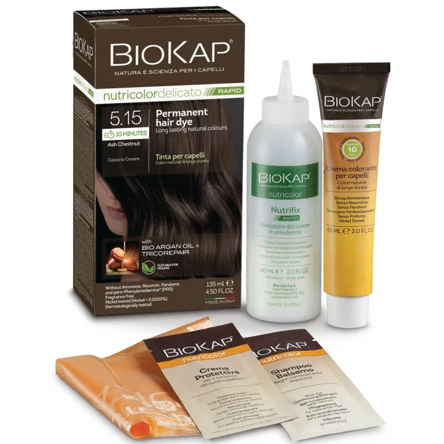 BioKap Rapid Permanent Hair Dye Ash Chestnut 5.15 135ml BioKap Rapid Permanent Hair Dye Ash Chestnut 5.15 135ml