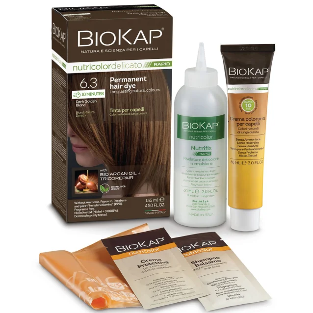 BioKap Rapid Permanent Hair Dye Dark Golden Blond 6.3 135ml BioKap Rapid Permanent Hair Dye Dark Golden Blond 6.3 135ml