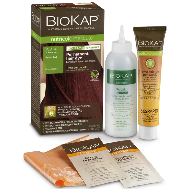 BioKap Rapid Permanent Hair Dye Ruby Red 6.66 135ml BioKap Rapid Permanent Hair Dye Ruby Red 6.66 135ml