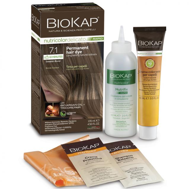 BioKap Rapid Permanent Hair Dye Swedish Blond 7.1 135ml
