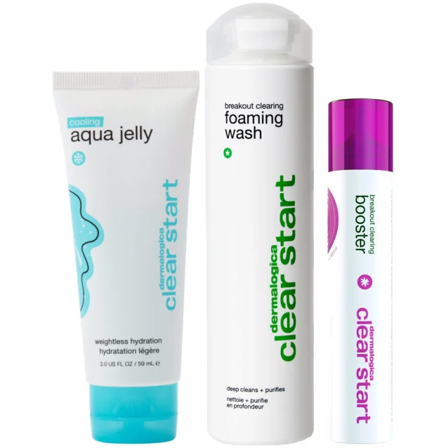 Dermalogica Clear Start Breakout Clearing Trio | Wash + Booster + Aqua Jelly Dermalogica Clear Start Breakout Clearing Trio | Wash + Booster + Aqua Jelly