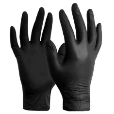 Head Gear Nitrile Disposable Powder Free Gloves Black Small x1 Pair Head Gear Nitrile Disposable Powder Free Gloves Black Small x1 Pair