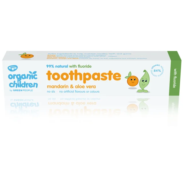 Green People Organic Children Mandarin And Aloe Vera Toothpaste With Fluoride 50ml Green People Organic Children Mandarin And Aloe Vera Toothpaste With Fluoride 50ml