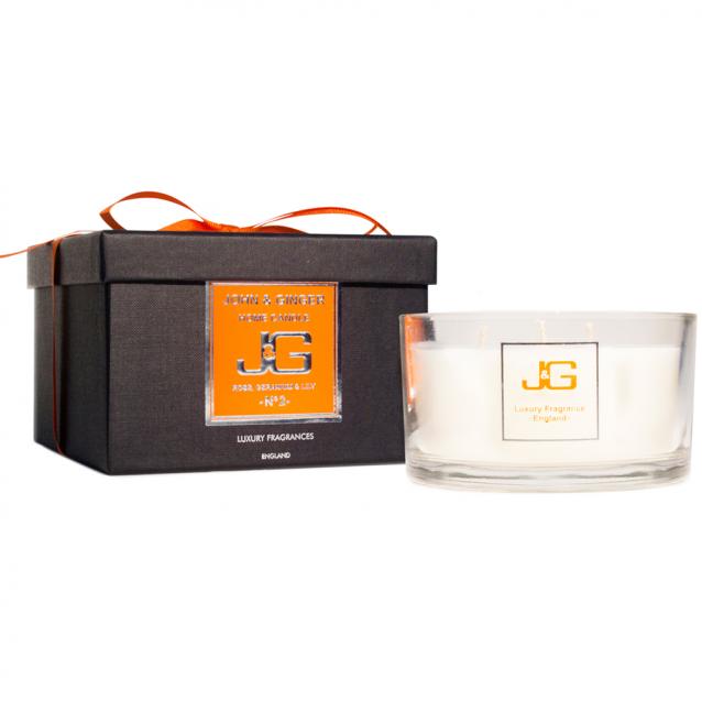 Scented 3 Wick Spa Candle Number 2 With Rose And Geranium