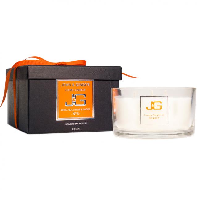 Scented 3 Wick Spa Candle Number 5 With Green Tea And Citrus
