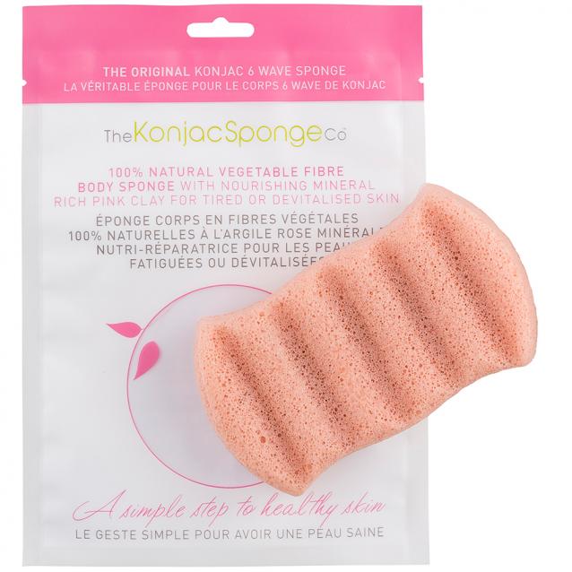 Konjac 6 Wave Bath Sponge With French Pink Clay