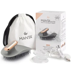 Manta Pulse Massage Hair Brush - Grey Manta Pulse Massage Hair Brush - Grey