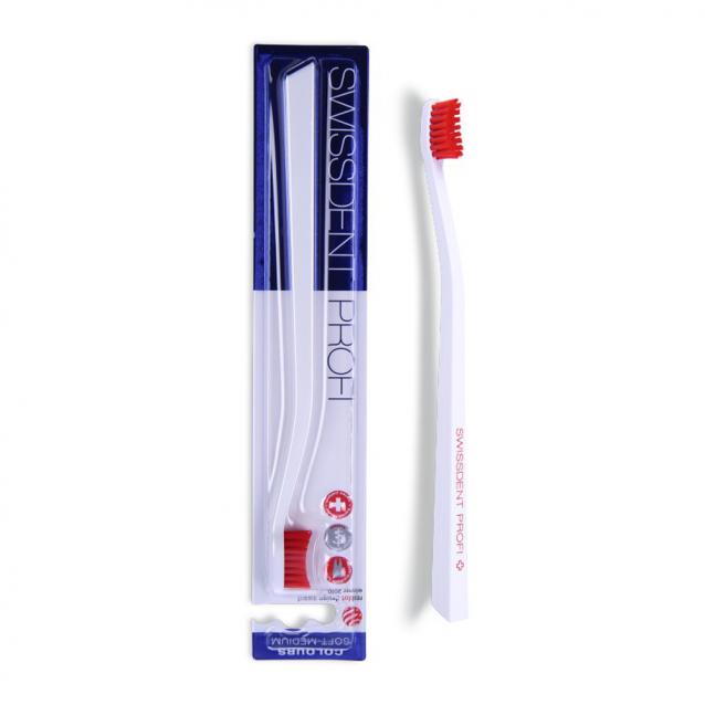 Swissdent Profi Colours Toothbrush White And Red