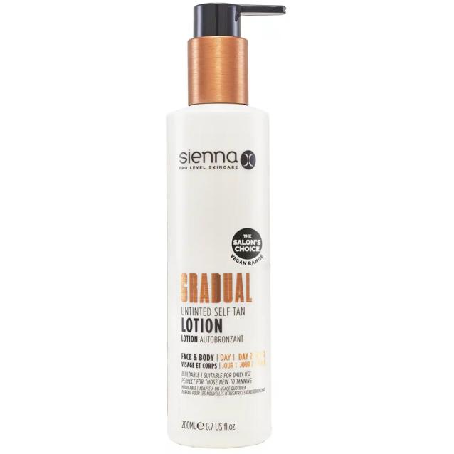 Sienna X Gradual Untinted Self Tan Lotion 200ml