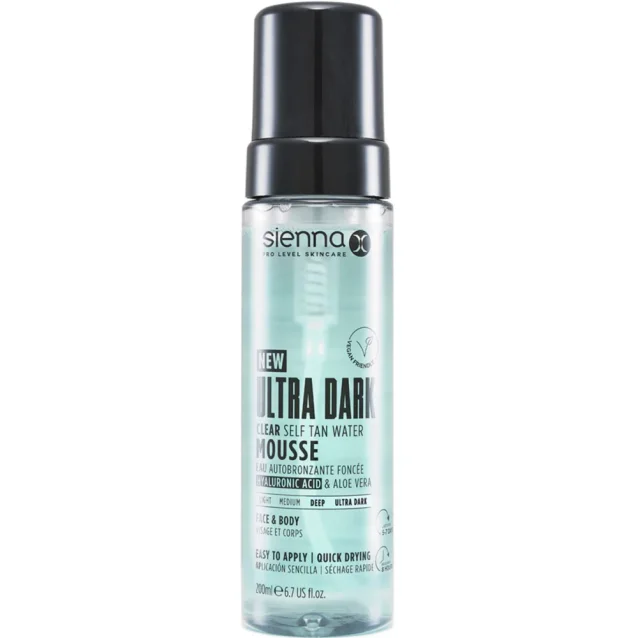 Sienna X Ultra Dark Clear Self Tan Water Mousse 200ml Sienna X Ultra Dark Clear Self Tan Water Mousse 200ml