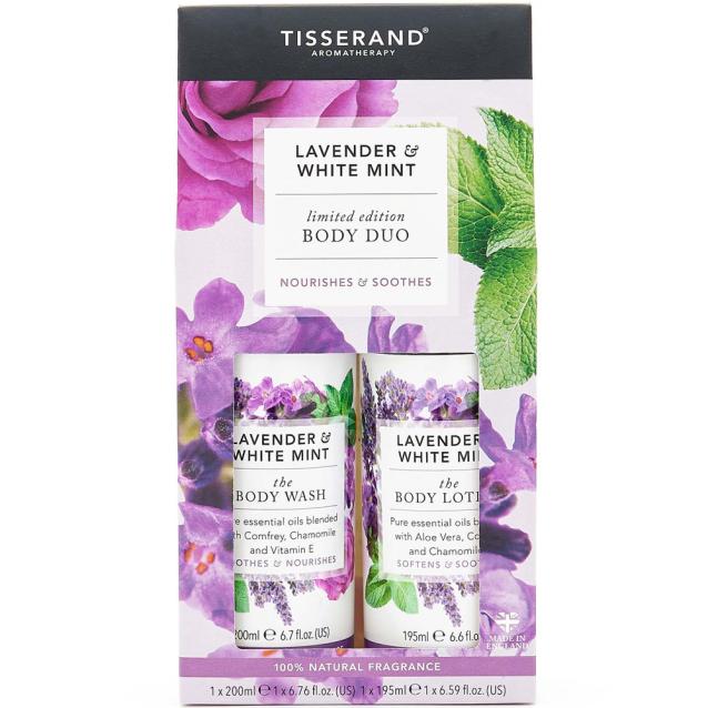 Tisserand Lavender And White Mint Body Duo Tisserand Lavender And White Mint Body Duo