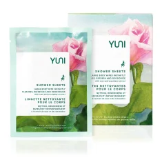 Yuni Rose Cucumber Shower Sheets Large Body Wipes x12 Yuni Rose Cucumber Shower Sheets Large Body Wipes x12