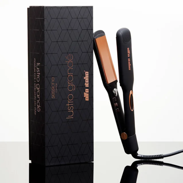 Alfa Italia Sessione Lustro Grande Titanium Wide Plate Styler Alfa Italia Sessione Lustro Grande Titanium Wide Plate Styler