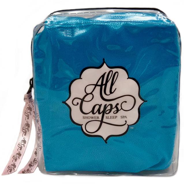 All Caps Hair Shower Sleep Spa Cap Aqua Blue