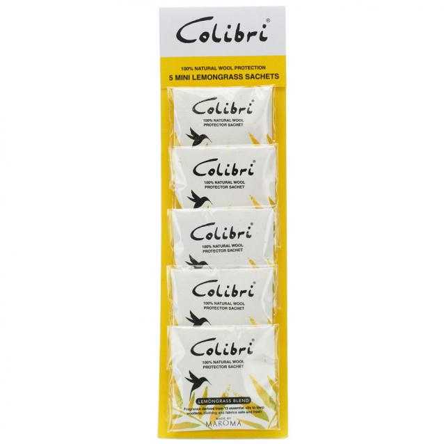 Colibri Natural Wool Protector Lemongrass Mini Sachets Strip Of 5