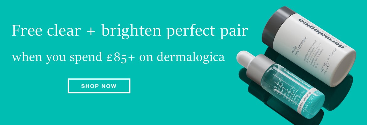 free clear + brighten perfect pair when you spend £80+ on dermalogica